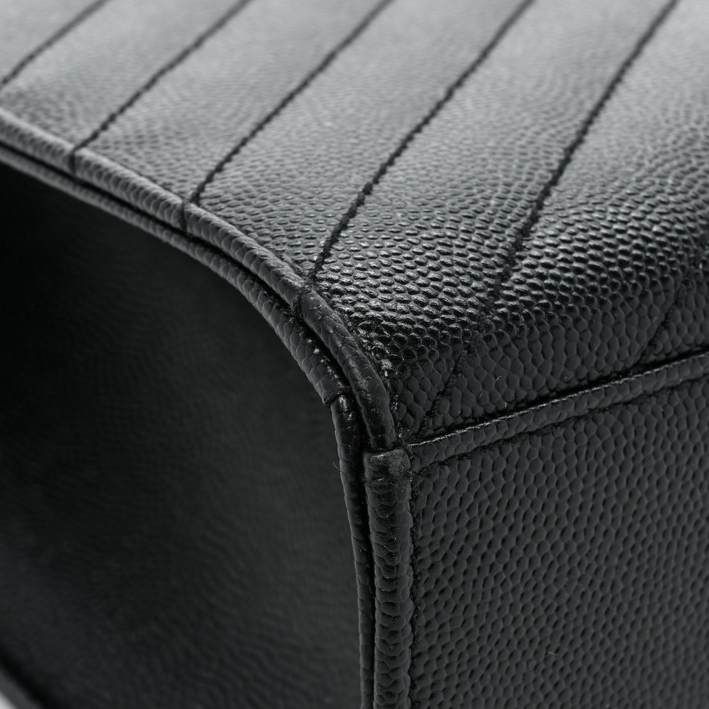 Grain De Poudre Matelasse Chevron Large Monogram Satchel Black