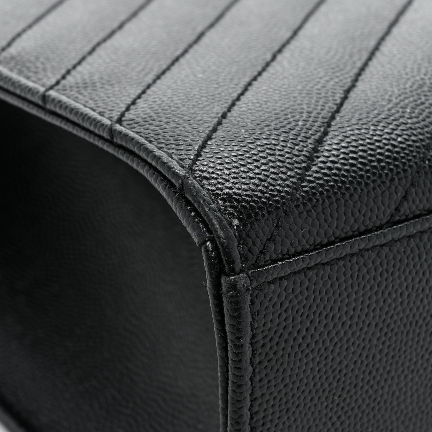 Saint Laurent Grain De Poudre Matelasse Chevron Large Monogram Satchel Black 15 of 16