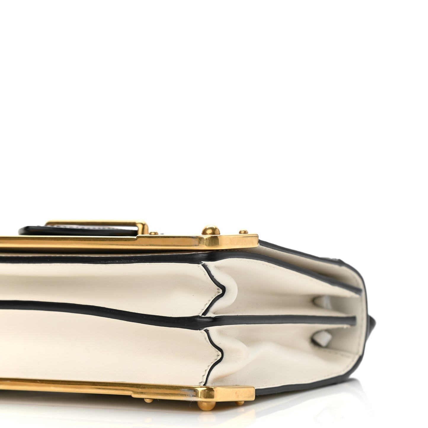 City Calf Saffiano Large Cahier Bag White Black