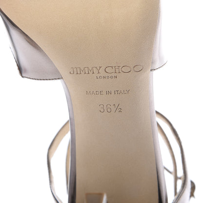 Jimmy Choo Mirror Calfskin Lang Sandals 36.5 Light Bronze 7 of 8