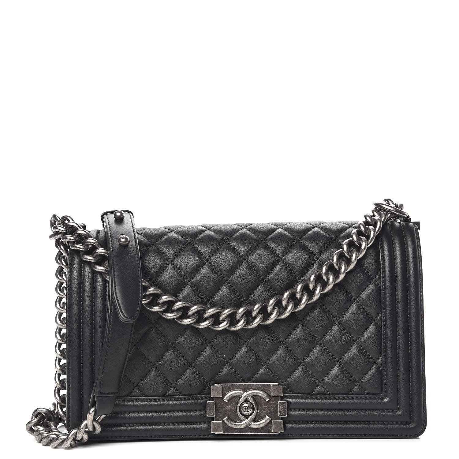 Chanel Calfskin Quilted Medium Boy Flap Black 1 of 10