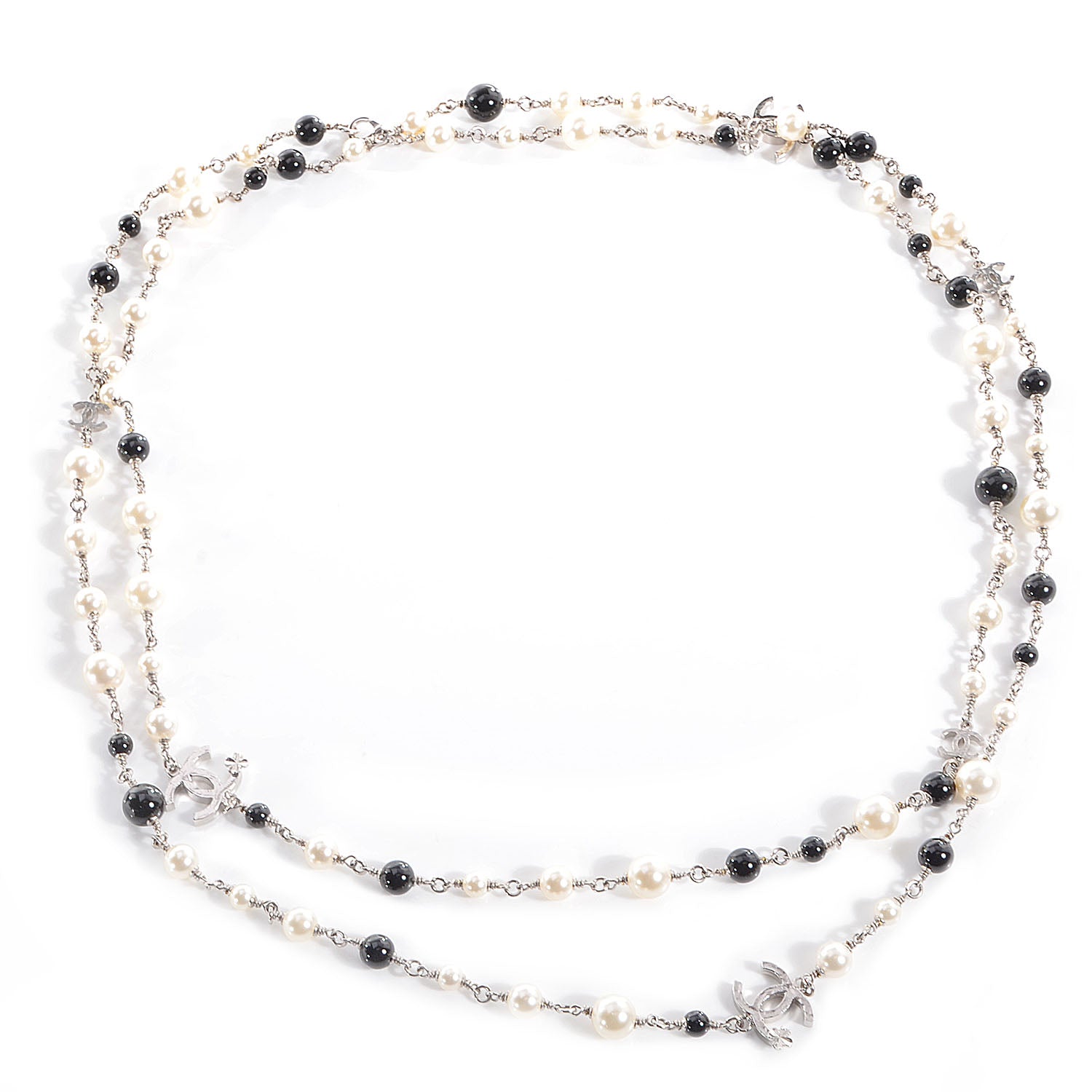 Chanel Pearl CC Clover Beaded Long Necklace 1 of 6