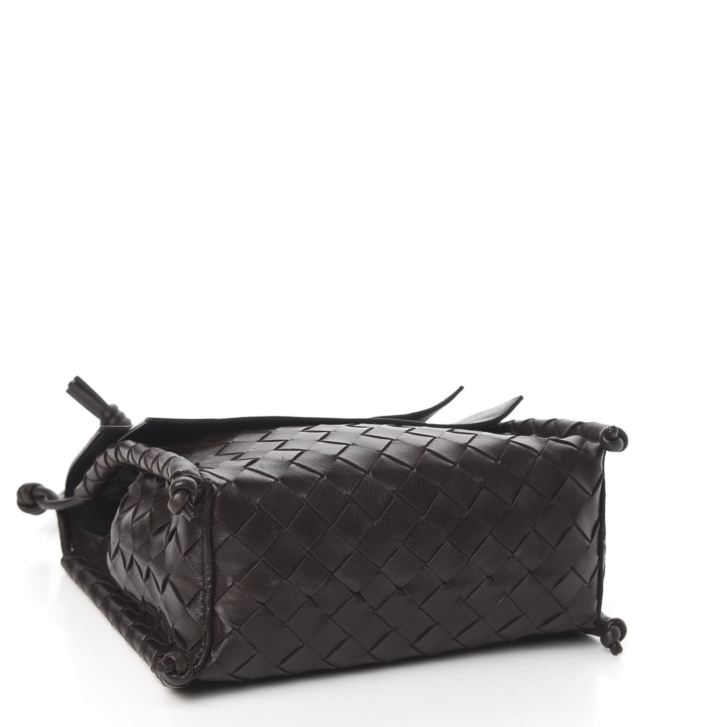 Nappa Intrecciato Small Knot Flap Crossbody Fondente