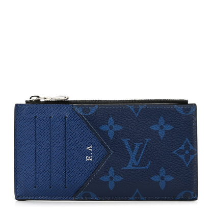 Louis Vuitton Monogram Taiga Coin Card Holder Cobalt 1 of 8