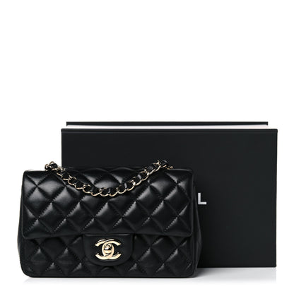 Chanel Lambskin Quilted Mini Rectangular Flap Black 14 of 15
