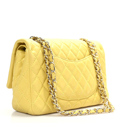 Chanel Lambskin Quilted Medium Double Flap Yellow 4 of 10