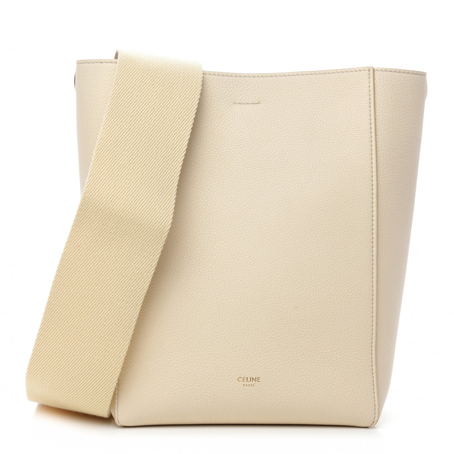 Soft Grained Calfskin Small Sangle Bucket Bag Vanilla