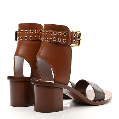 Louis Vuitton Calfskin Monogram Passenger Sandals 37.5 Cognac 4 of 8