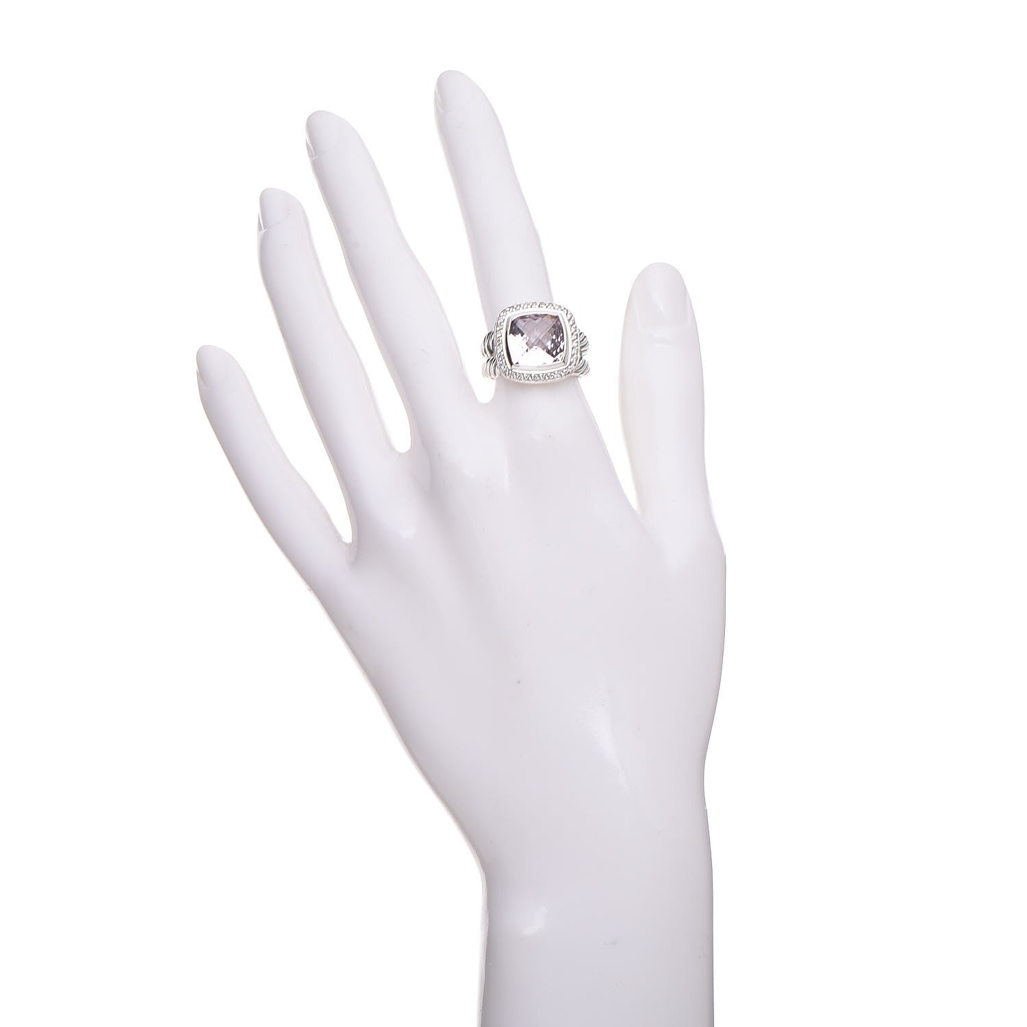 David Yurman Sterling Silver Diamond Lavender Amethyst 11mm Albion Ring 54 7 2 of 6