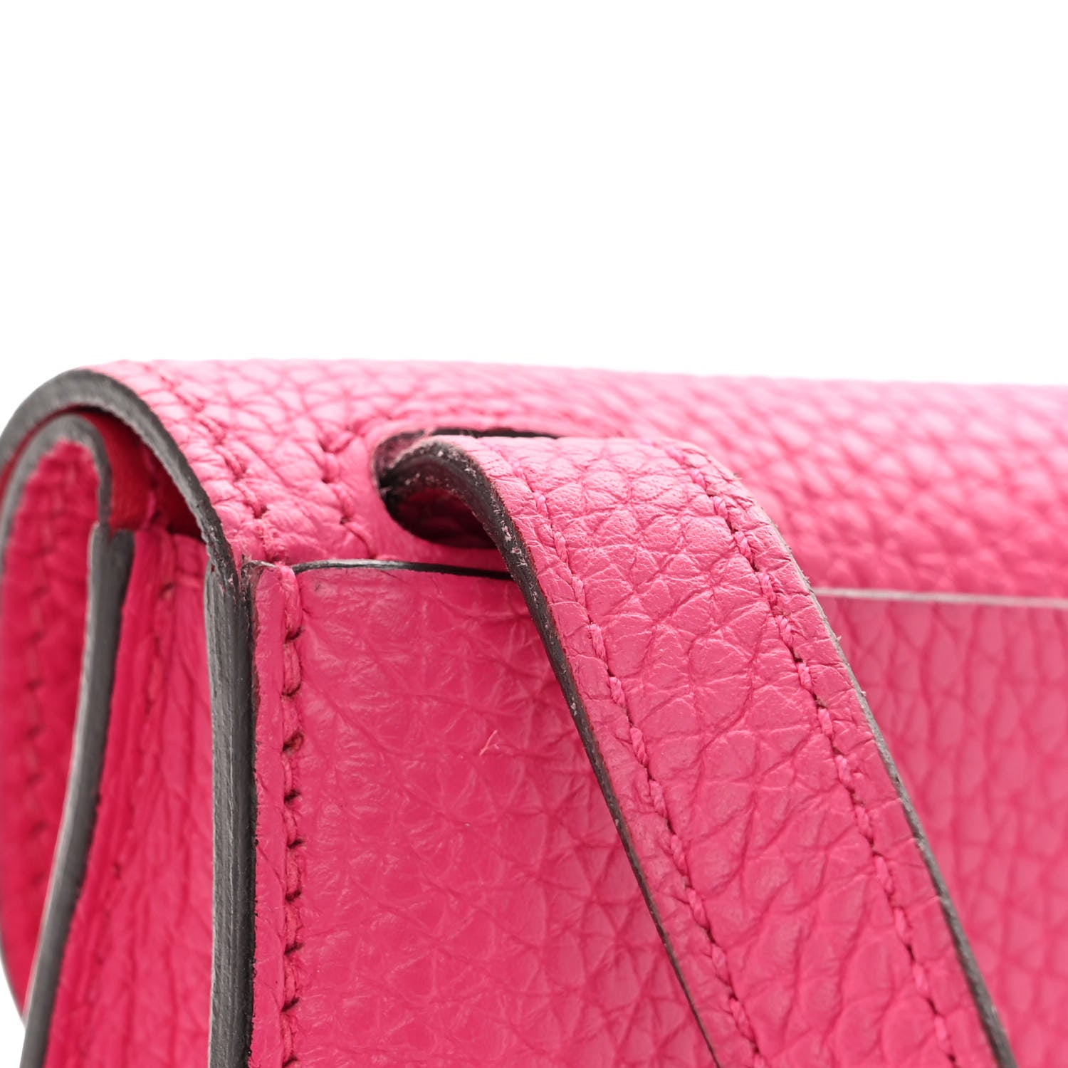 Hermes Taurillon Clemence Halzan 25 Rose Shocking 10 of 11