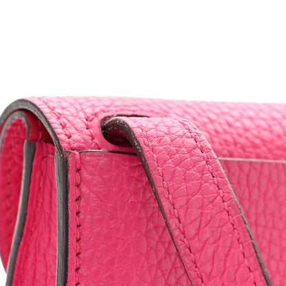 Hermes Taurillon Clemence Halzan 25 Rose Shocking 10 of 11