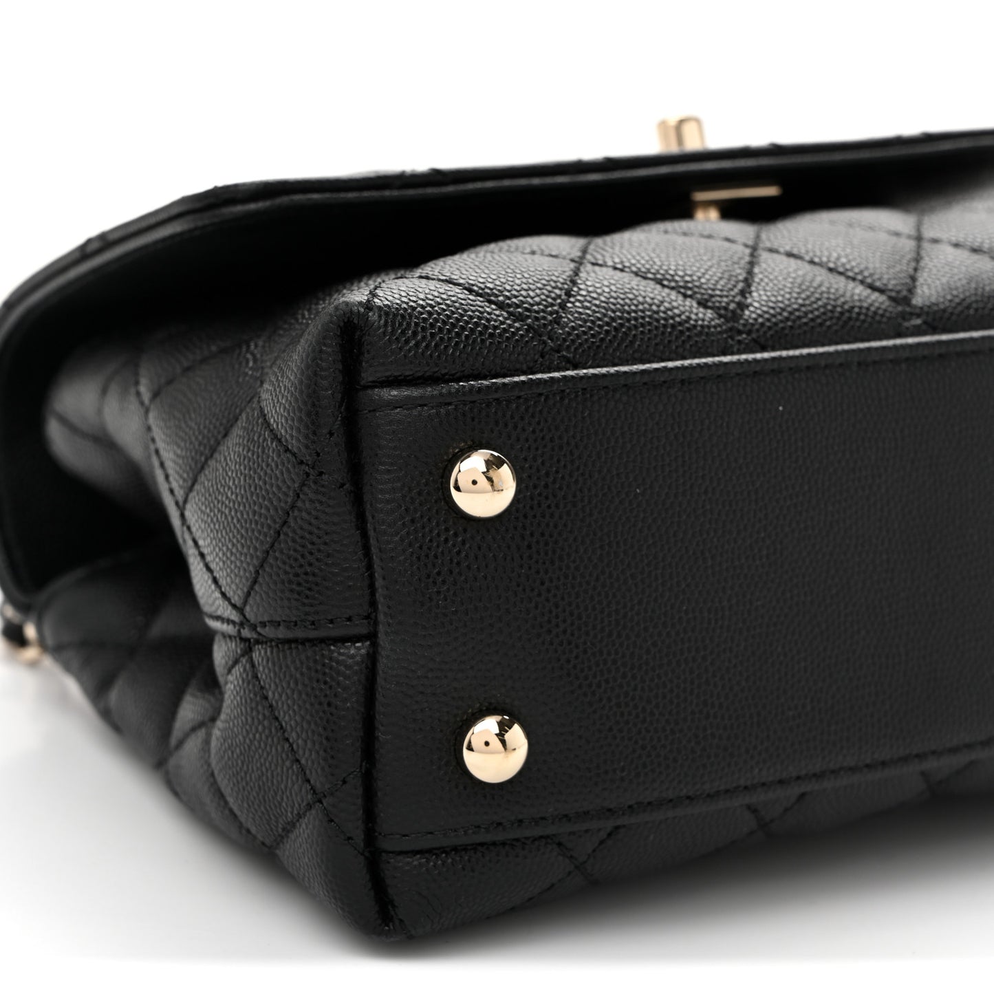 Caviar Quilted Mini Coco Handle Flap Black
