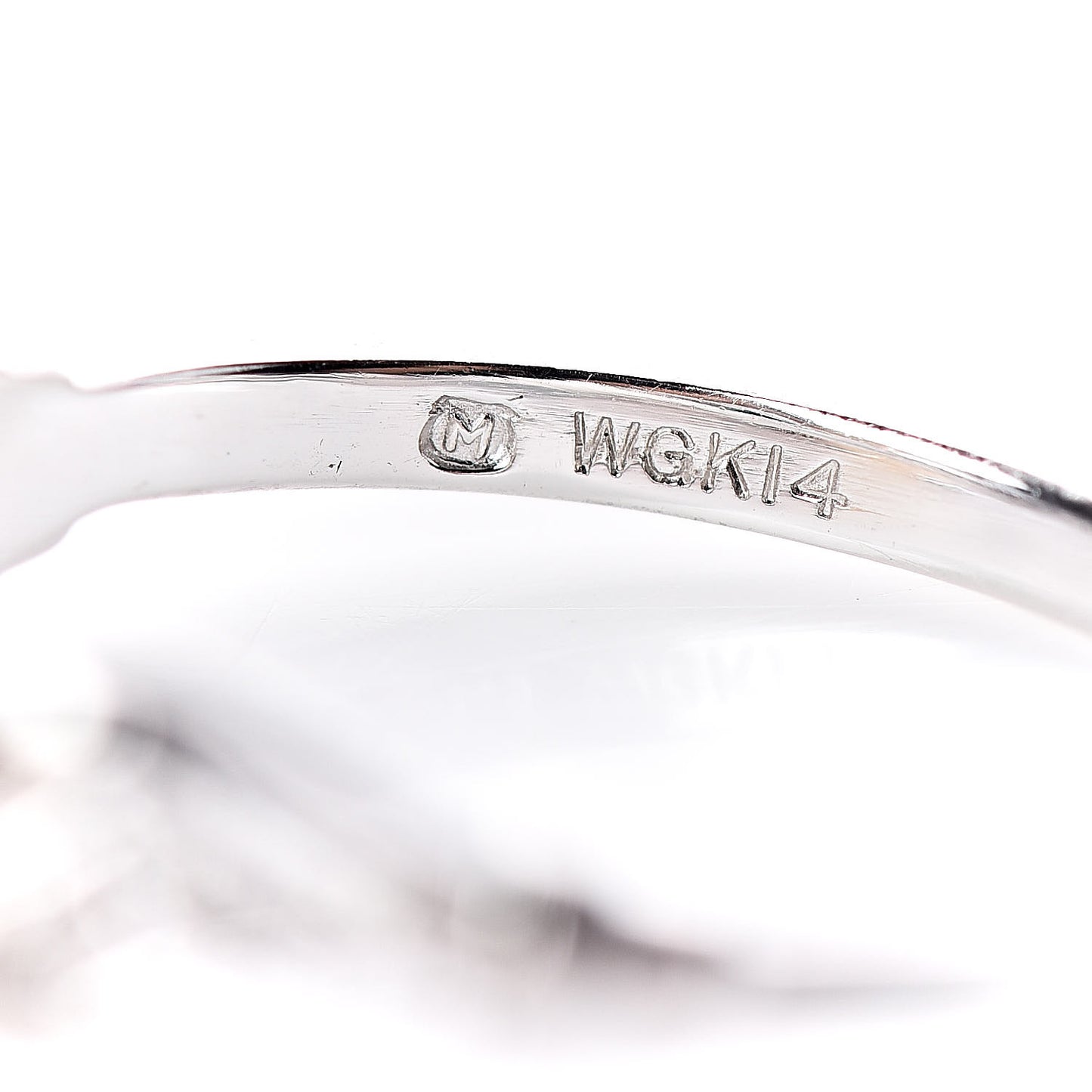 14K White Gold Diamond Akoya Pearl 8.5mm Ring 49 4.75