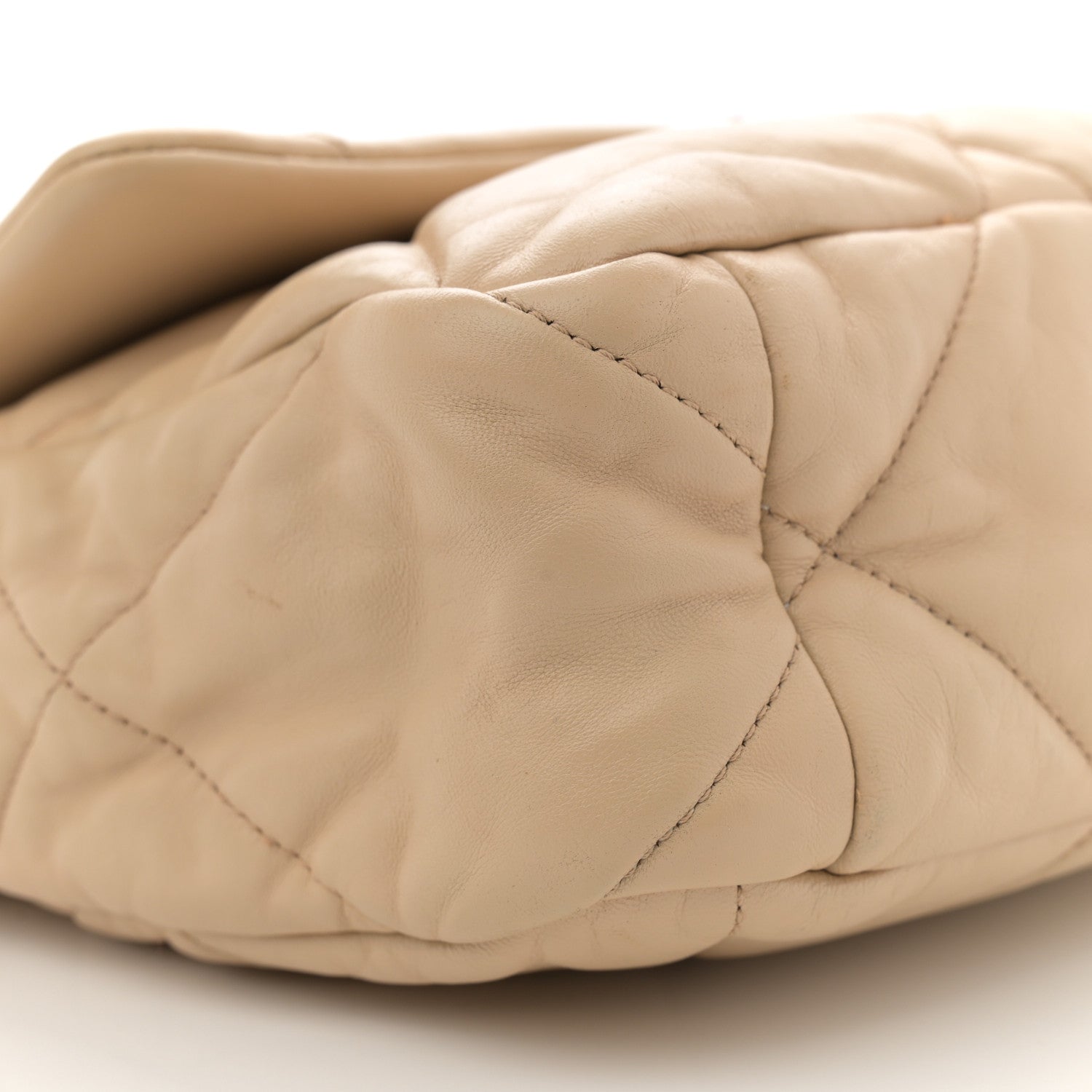 Chanel Goatskin Quilted Large Chanel 19 Flap Light Beige 9 of 12