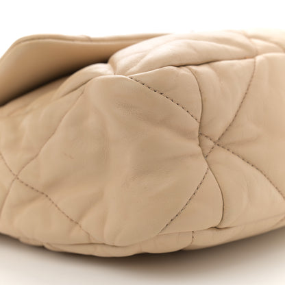 Chanel Goatskin Quilted Large Chanel 19 Flap Light Beige 9 of 12