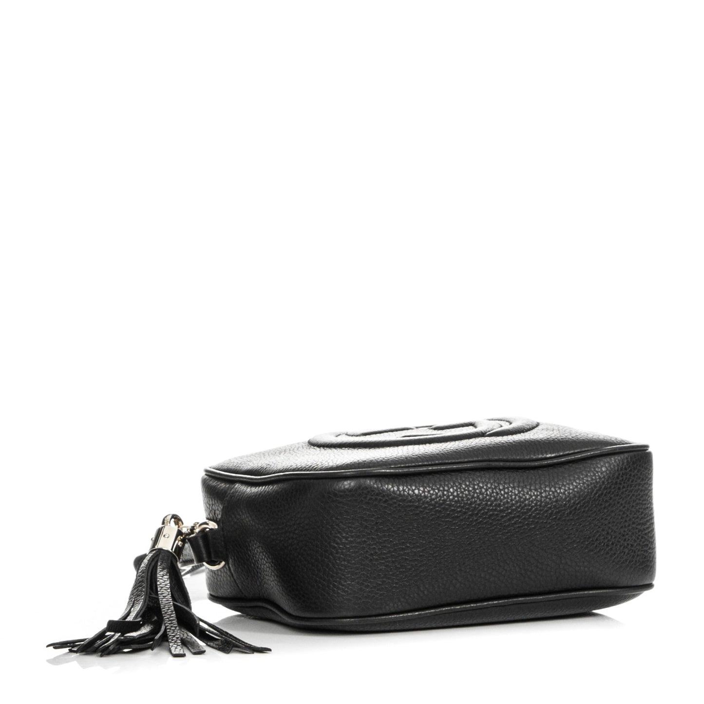 Pebbled Calfskin Small Soho Disco Bag Black