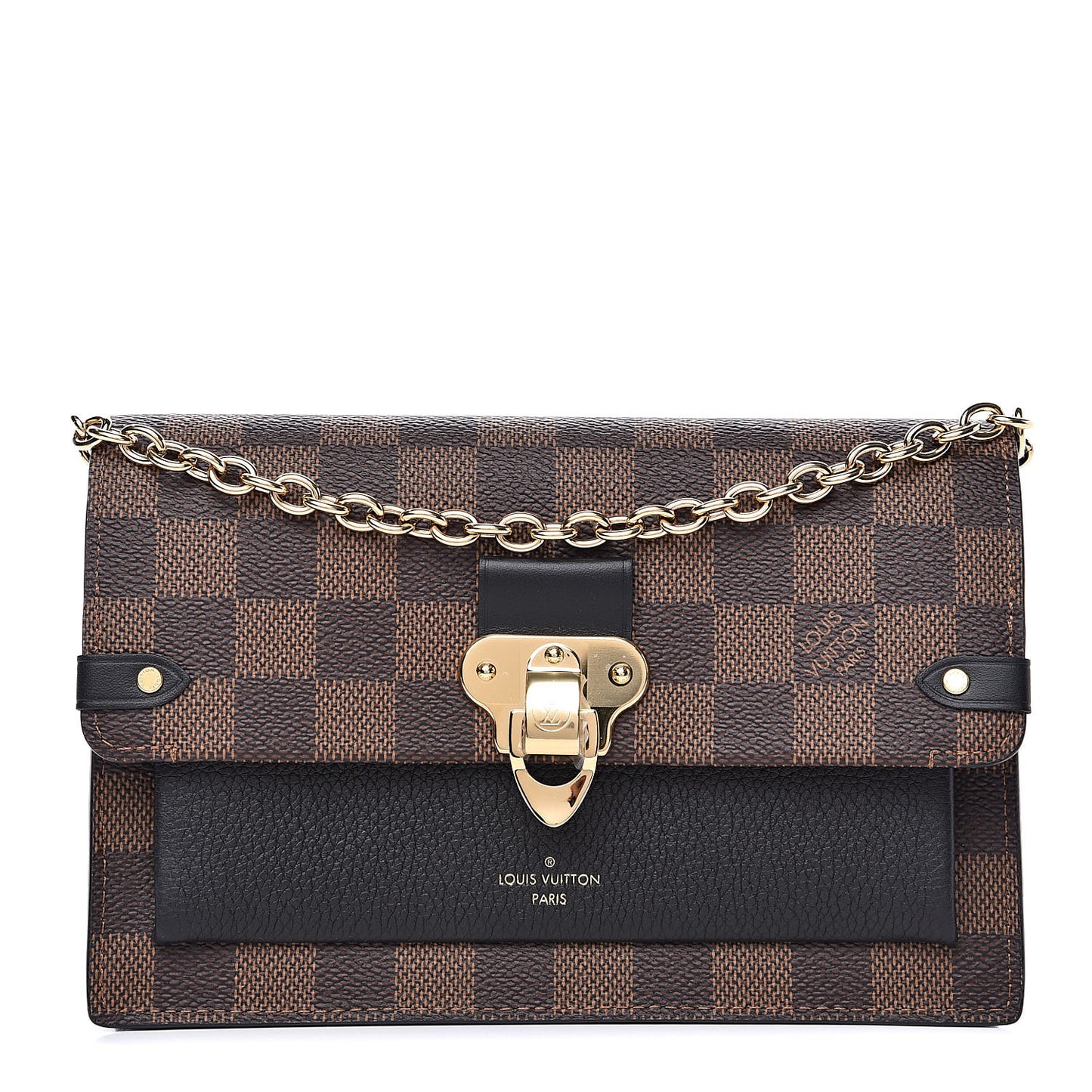 Damier Ebene Vavin Chain Wallet Black