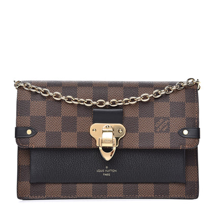 Louis Vuitton Damier Ebene Vavin Chain Wallet Black 1 of 9