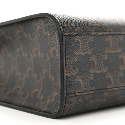 Celine Triomphe Canvas Calfskin Medium Vertical Cabas Black 7 of 8