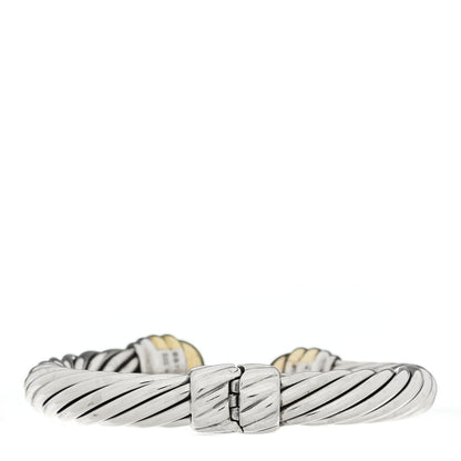 David Yurman Sterling Silver 14K Yellow Gold 10mm Cable Classics Hinged Bracelet 2 of 3