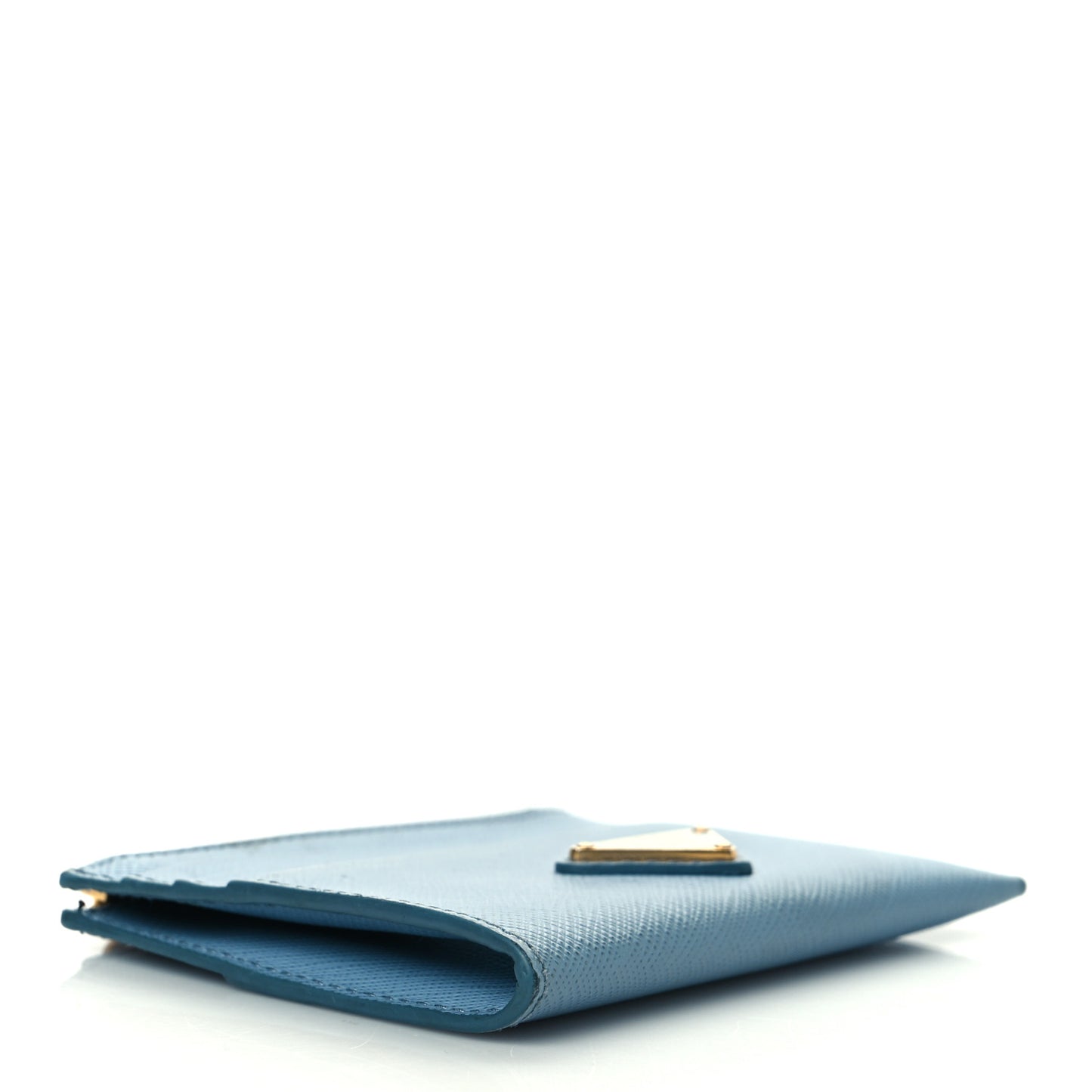 Saffiano Metal Zip Card Holder Blue