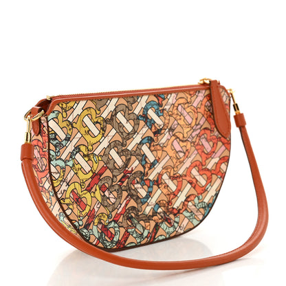 Burberry Canvas Map TB Print Small Olympia Shoulder Bag Orange 2 of 10