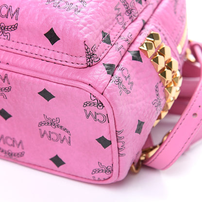 MCM Visetos Side Stud X-Mini Stark Bebe Boo Backpack Pink 9 of 9