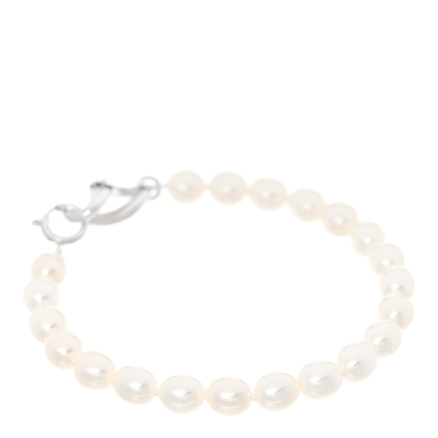 Sterling Silver Cultured Pearl Figure 8 Bracelet