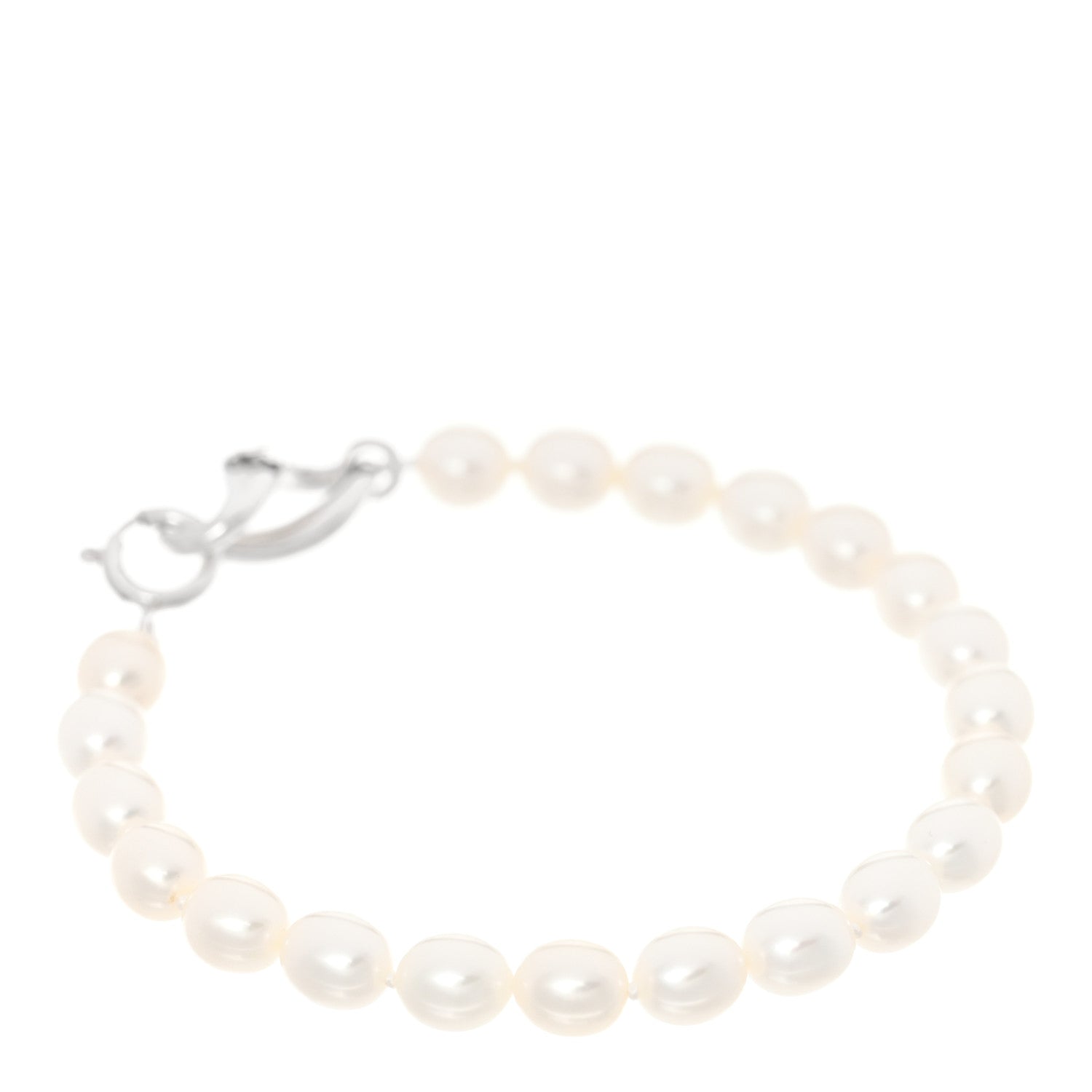 Tiffany Sterling Silver Cultured Pearl Figure 8 Bracelet 2 of 3