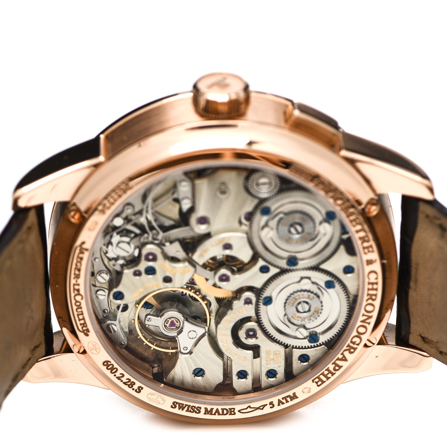 Jaeger-LeCoultre 18K Rose Gold Alligator 42mm Duometre Chronograph Manual Winding Watch Q6012420 4 of 7