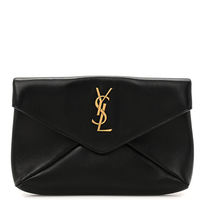 Saint Laurent Lambskin Small Cassandre Envelope Pouch Black 1 of 8
