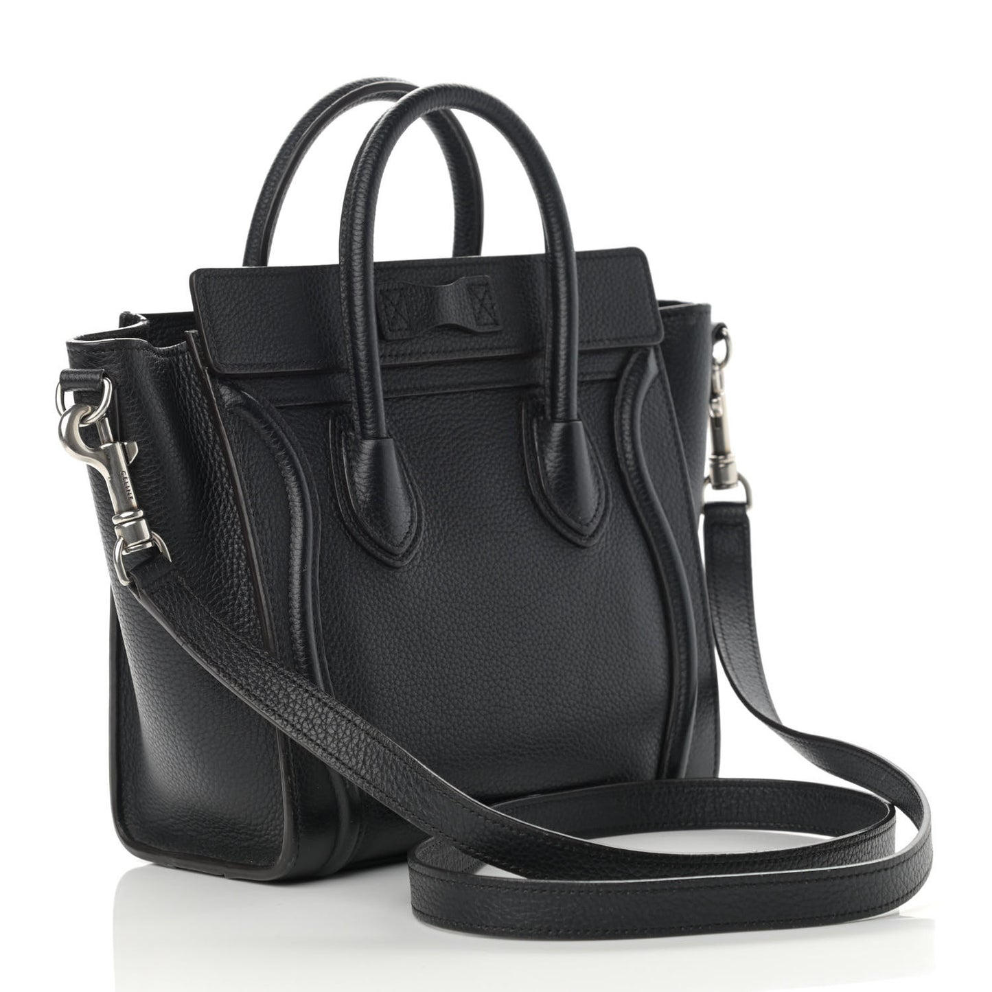 Drummed Calfskin Nano Luggage Black