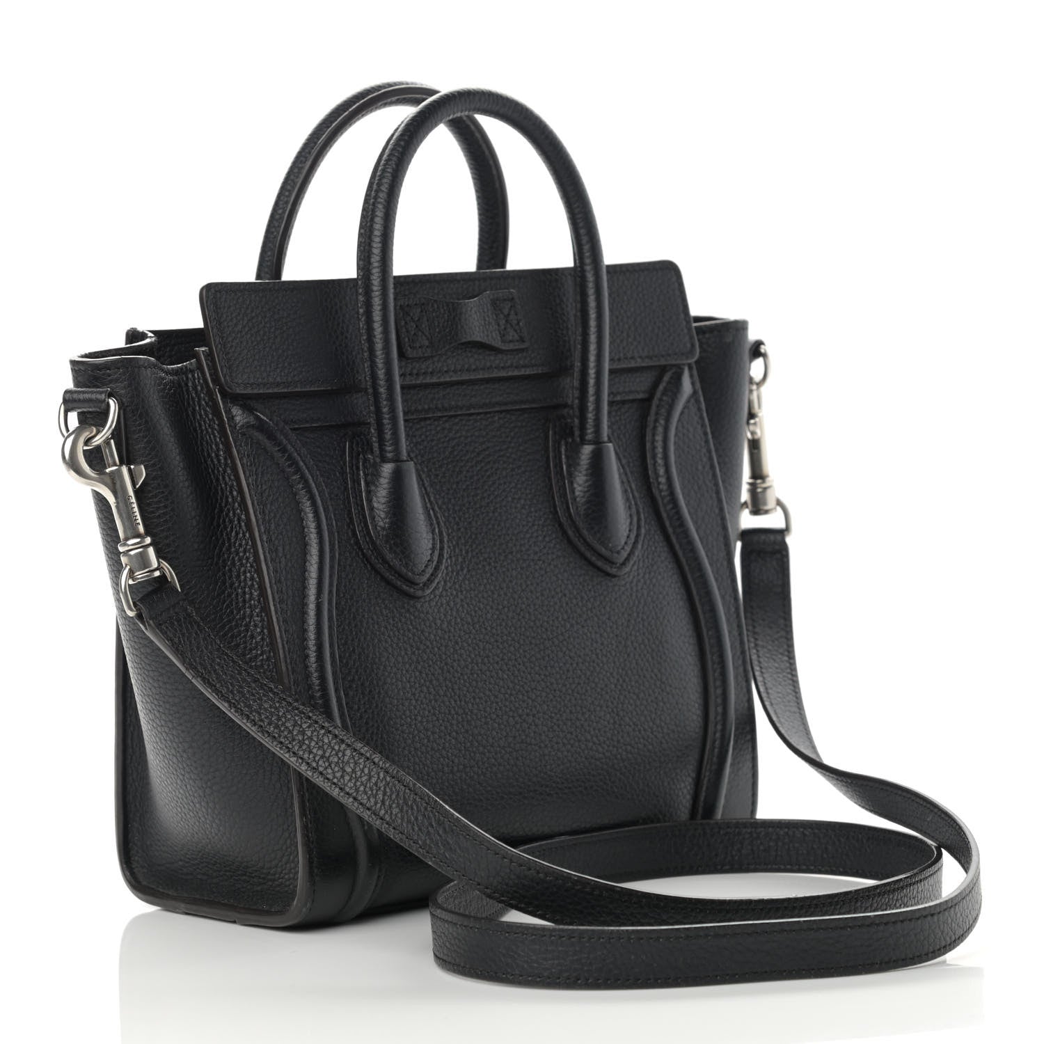 Celine Drummed Calfskin Nano Luggage Black 3 of 22