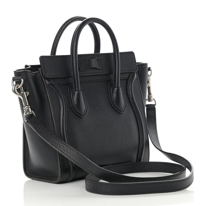Celine Drummed Calfskin Nano Luggage Black 3 of 22