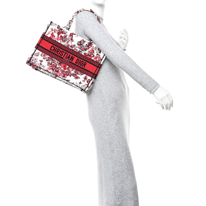 Christian Dior Canvas Embroidered Medium Le Coeur Des Papillons Book Tote White Multicolor 2 of 12