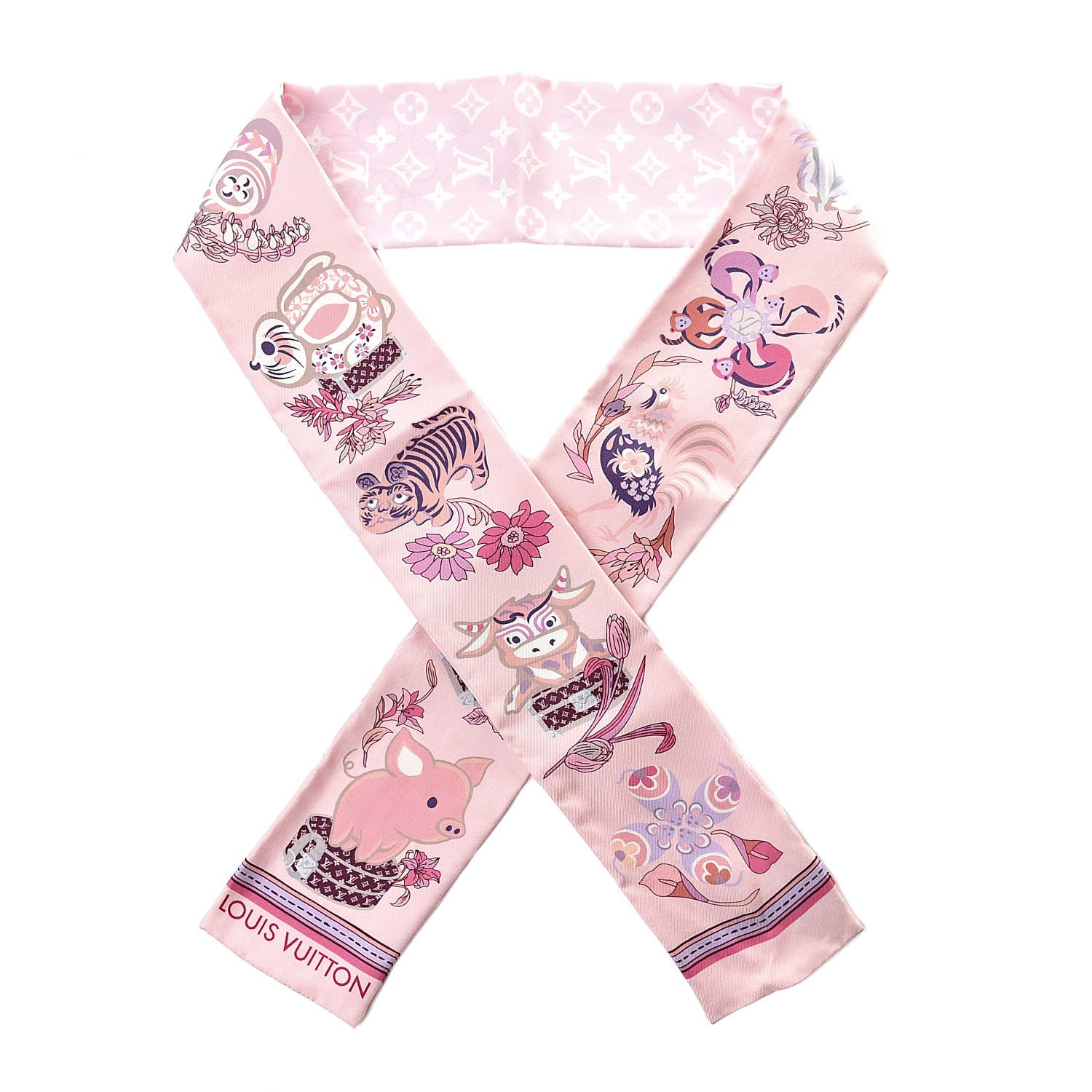 Louis Vuitton Silk Monogram Superstition Bandeau Light Pink 1 of 5