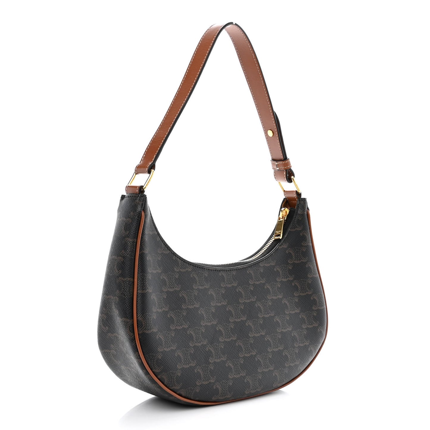 Triomphe Canvas Calfskin Ava Shoulder Bag Tan