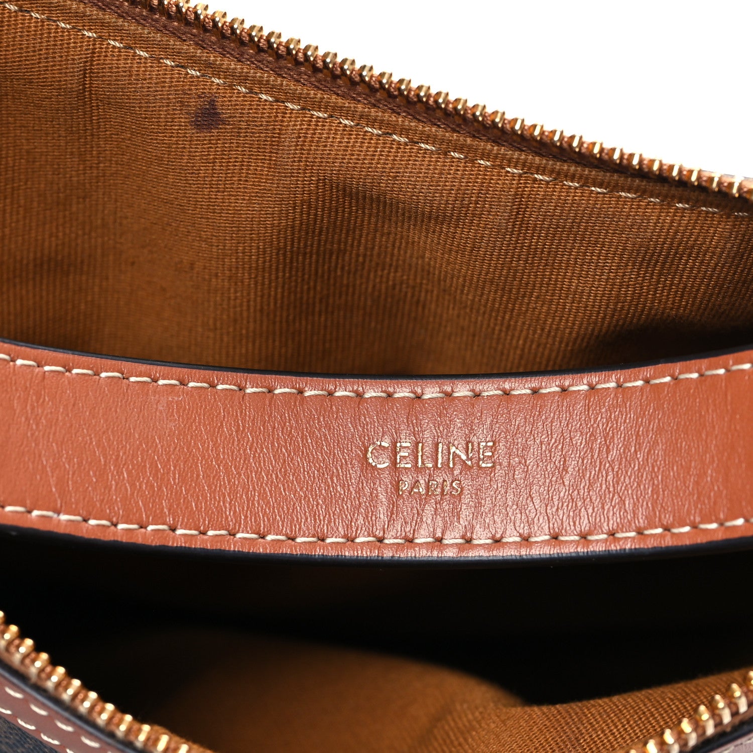 Celine Calfskin Triomphe Canvas Heloise Shoulder Bag Tan 6 of 10