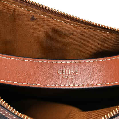 Celine Calfskin Triomphe Canvas Heloise Shoulder Bag Tan 6 of 10
