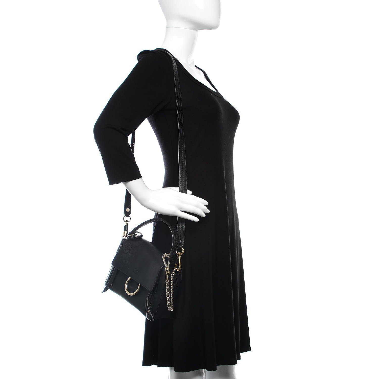 Chloe Calfskin Mini Faye Day Shoulder Bag Black 2 of 10
