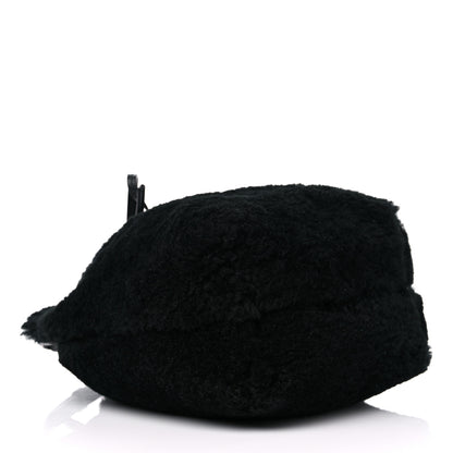 Mansur Gavriel Shearling Mini Bucket Bag Black 4 of 10