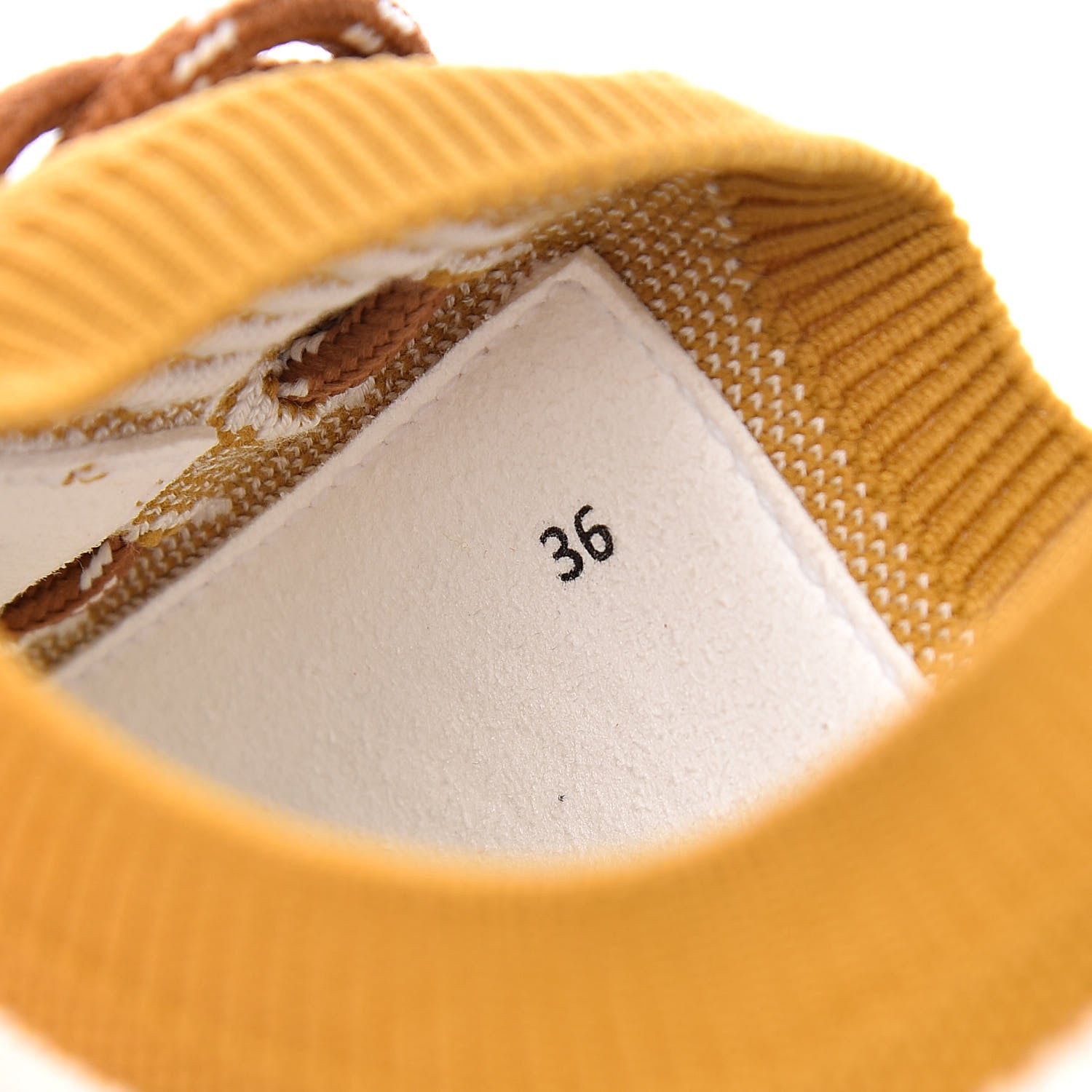Hermes Knit Goatskin Womens Addict Sneakers 36 Ocre 7 of 10