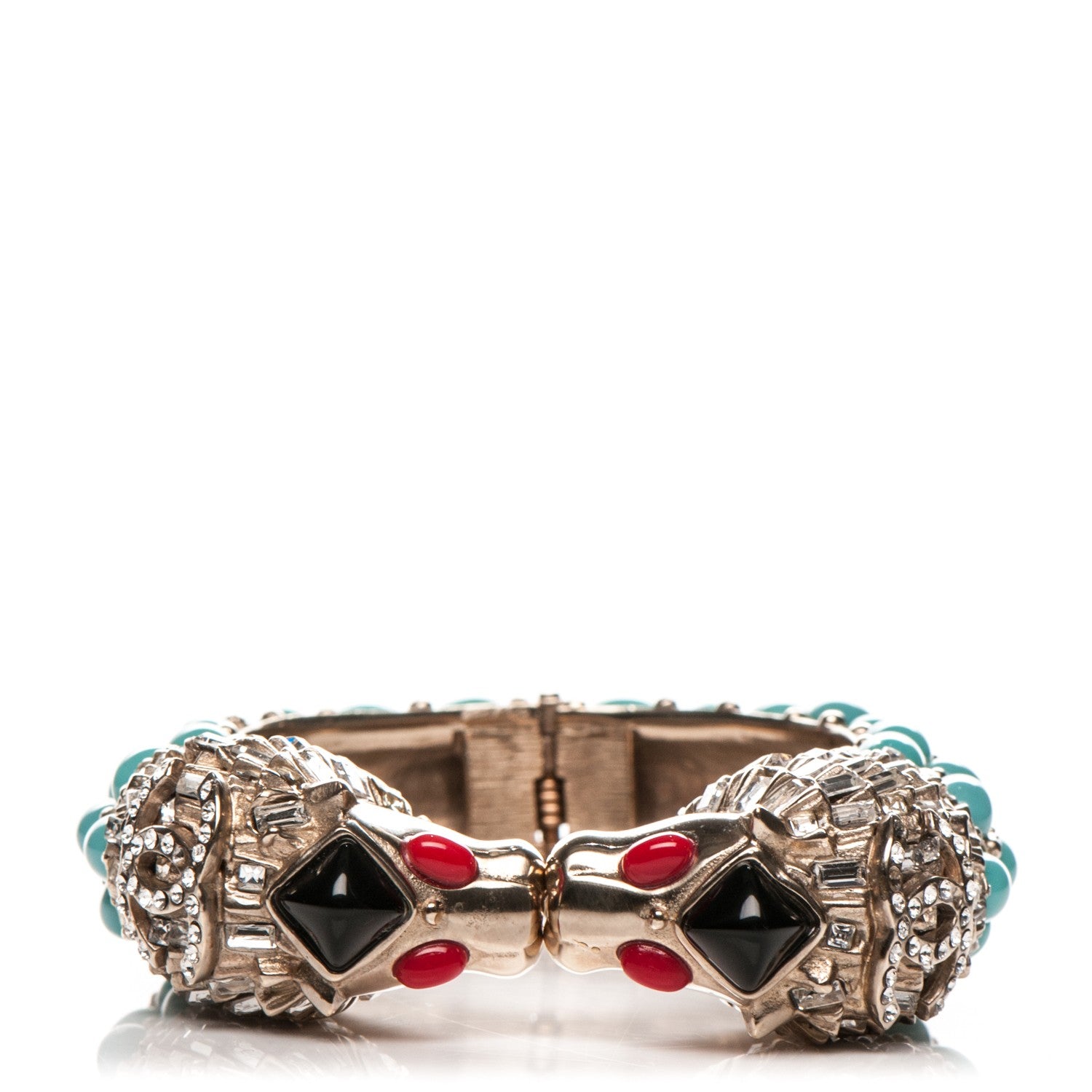 Chanel Crystal Lion Head Bracelet Gold 1 of 6