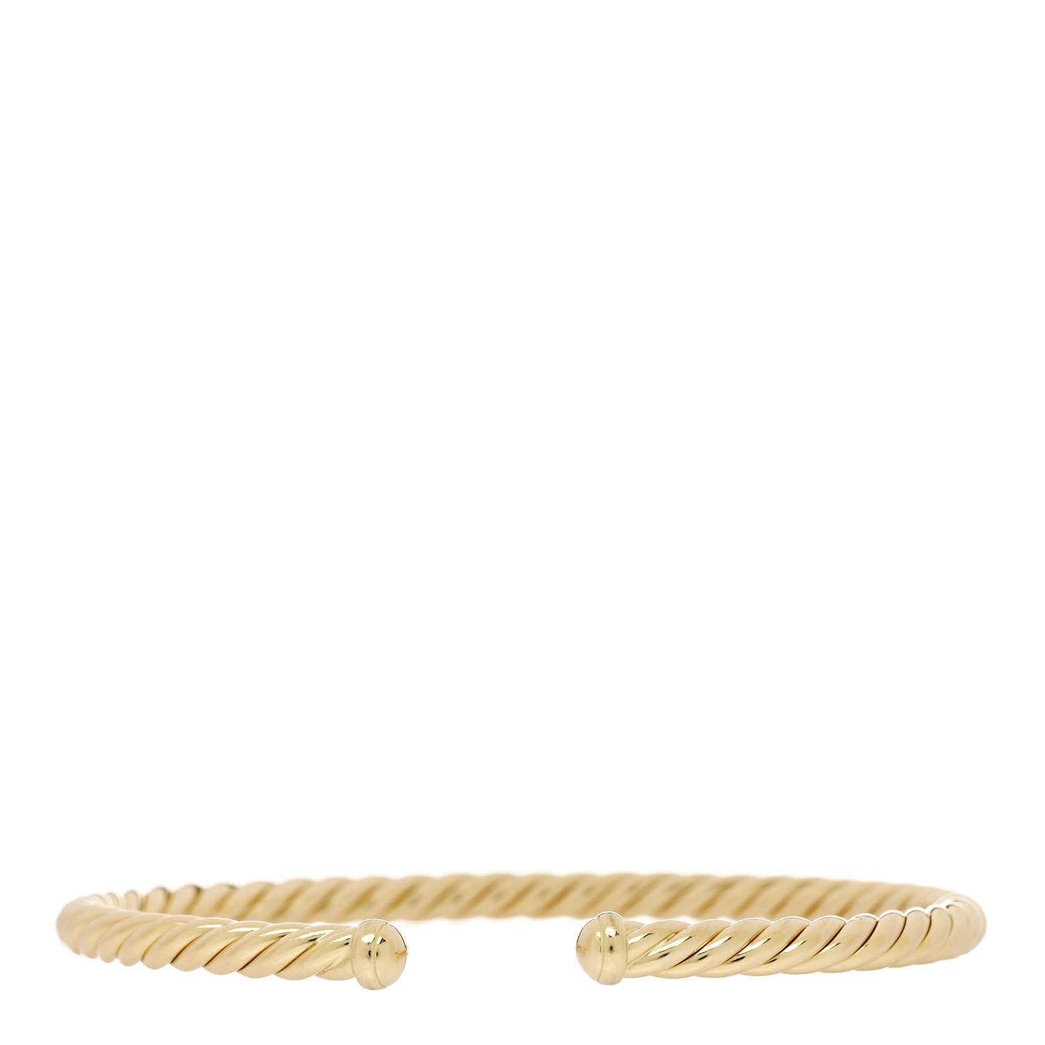 David Yurman 18K Yellow Gold 4mm Cablespira Bracelet 1 of 3