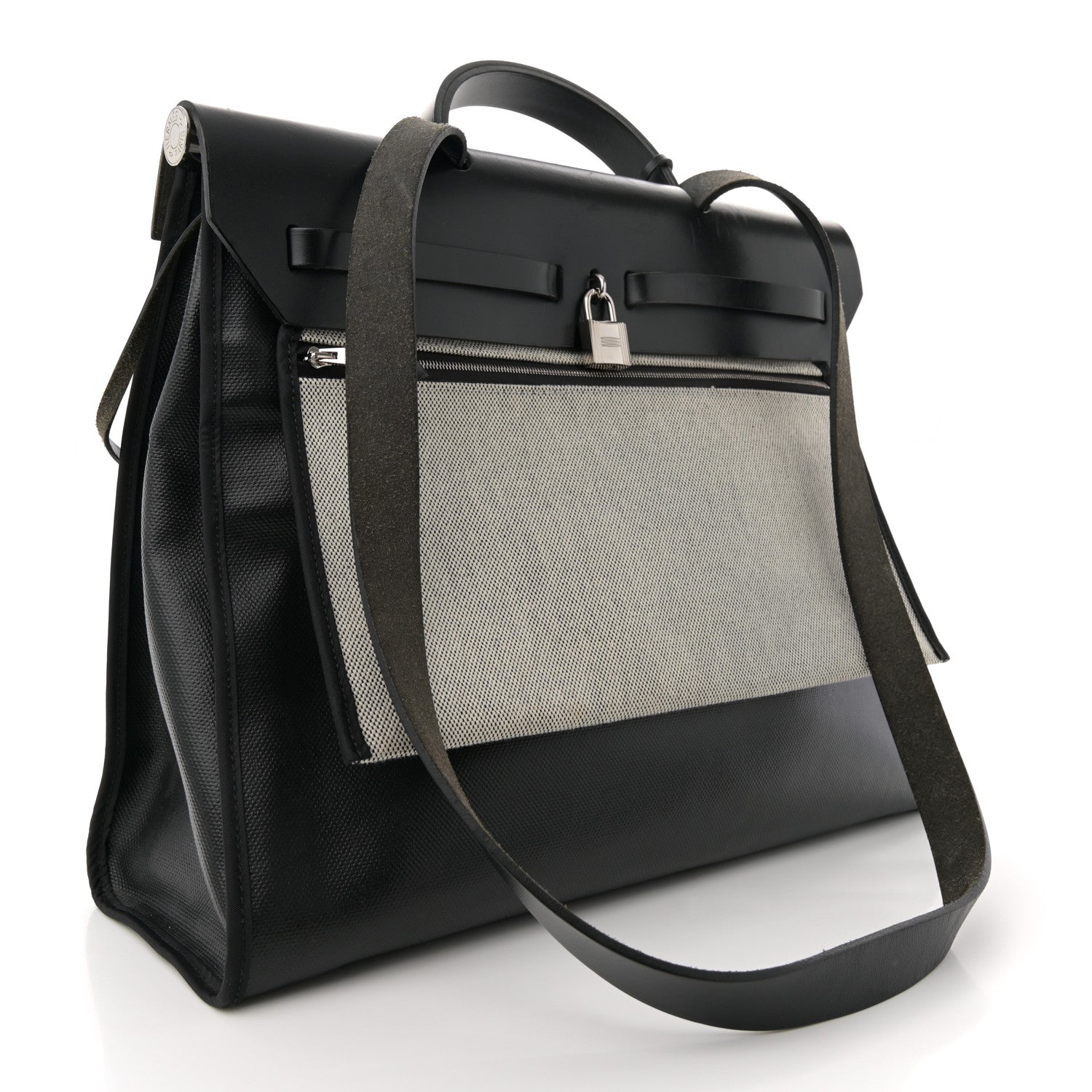 Hermes Toile H Berline Vache Hunter Herbag Zip 39 MM Black Ecru 4 of 15