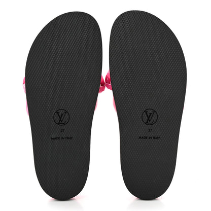 Louis Vuitton Calfskin Embossed Monogram Sunset Flat Comfort Mule 37 Rose Pop 5 of 8