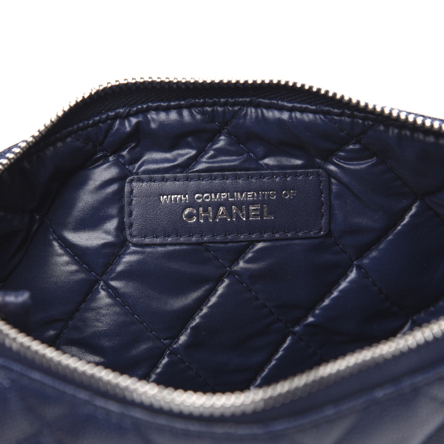 Caviar Quilted Cosmetic Case Navy