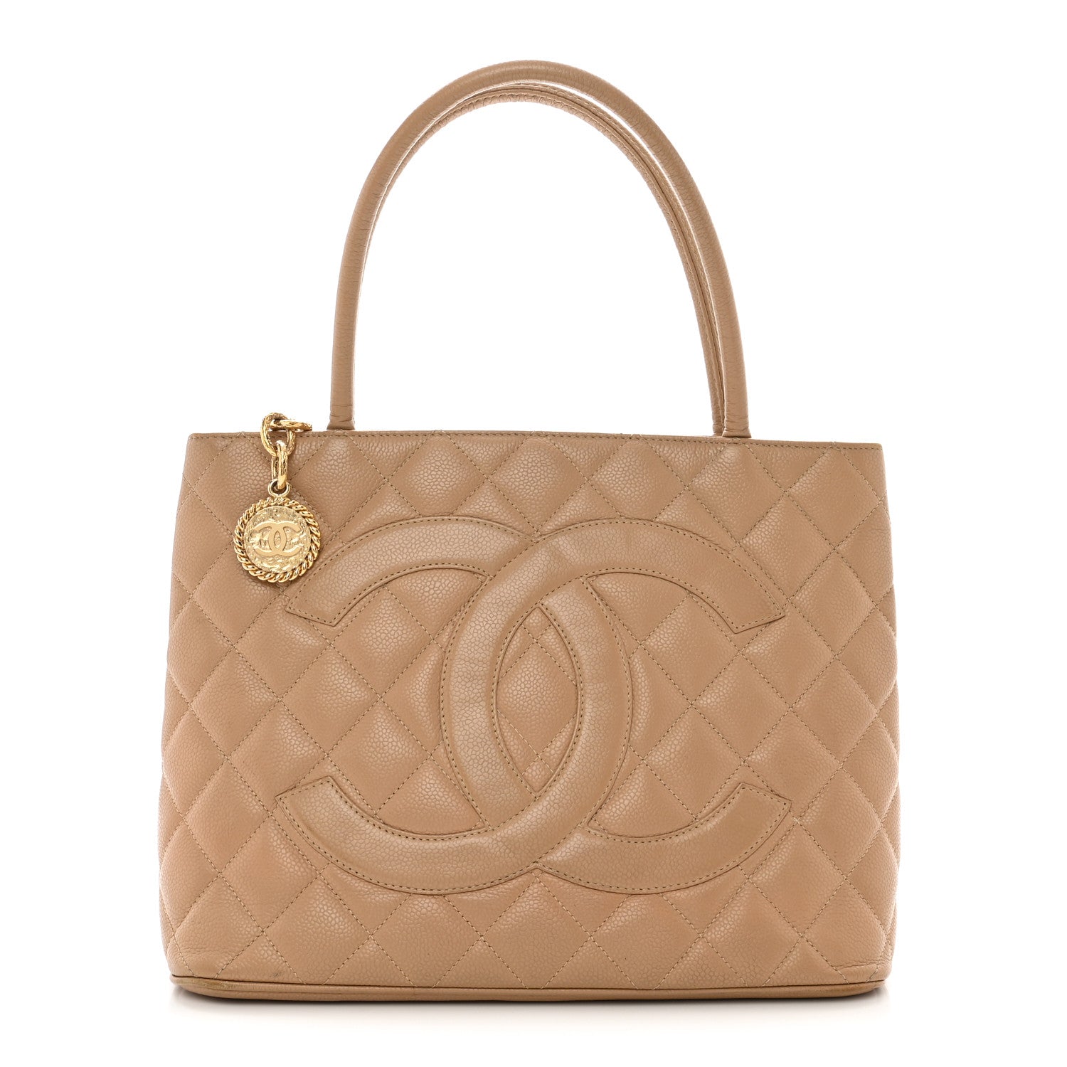 Chanel Caviar Quilted Medallion Tote Beige 1 of 14