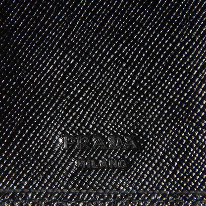 Prada Saffiano Medium Flap Bi-Fold Wallet Black 6 of 9