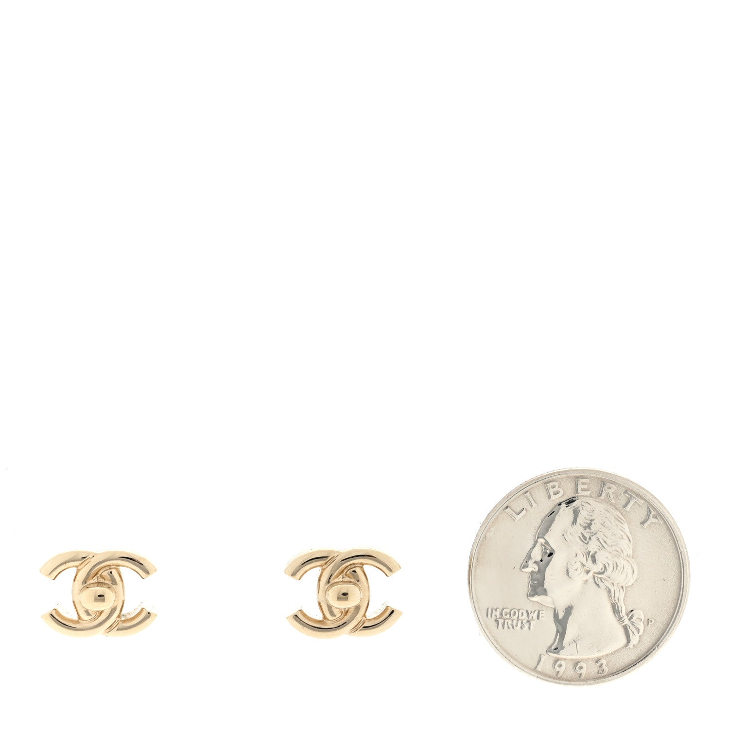 Chanel Metal CC Turnlock Earrings Gold 2 of 4